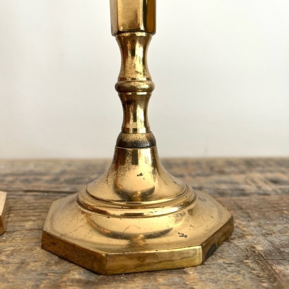 Solid brass candlesticks set of 2 - Picture 2 of 5